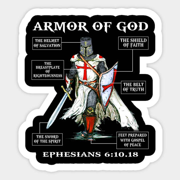 Armor Of God Sticker by Nifty T Shirts